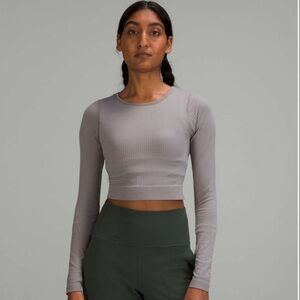 lululemon Ebb To Street Long Sleeve Shirt Gull Grey